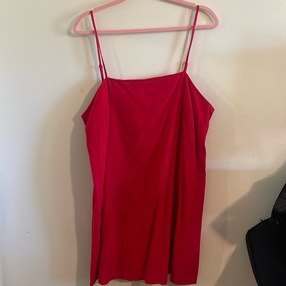Target Linen Mini Dress- Cherry Red